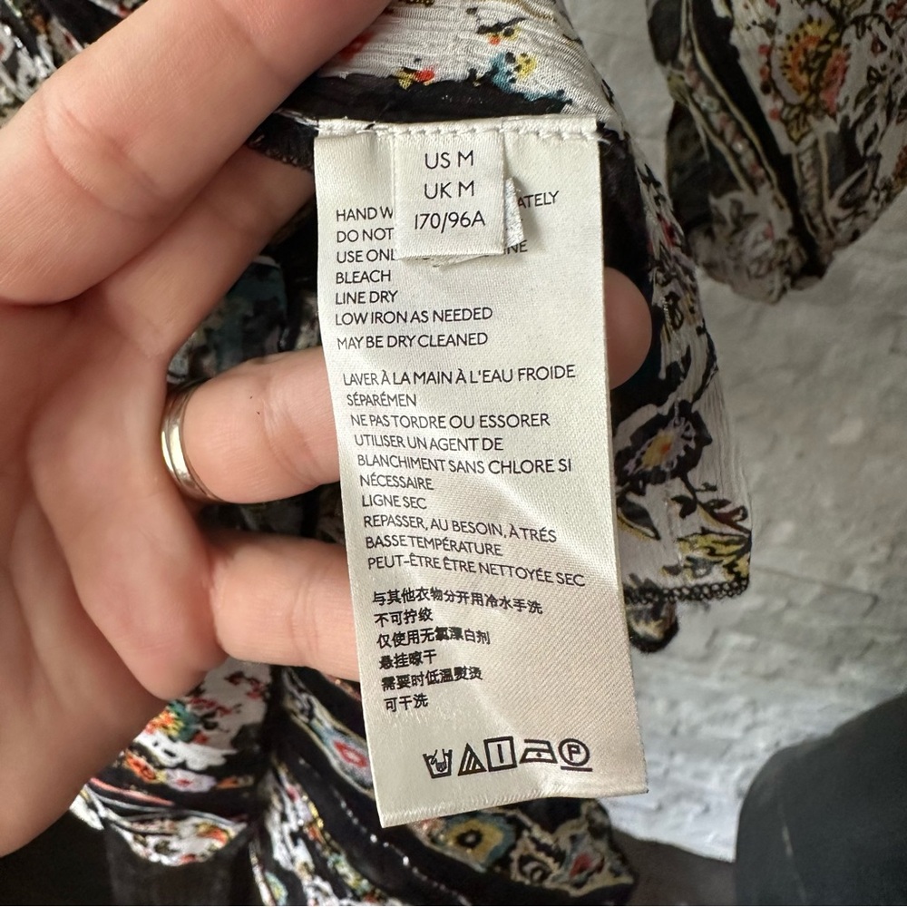 Free People “Dance Magic” Tunic Boho Embrodered Whimsigothic Floral Top Size M - Picture 5 of 9